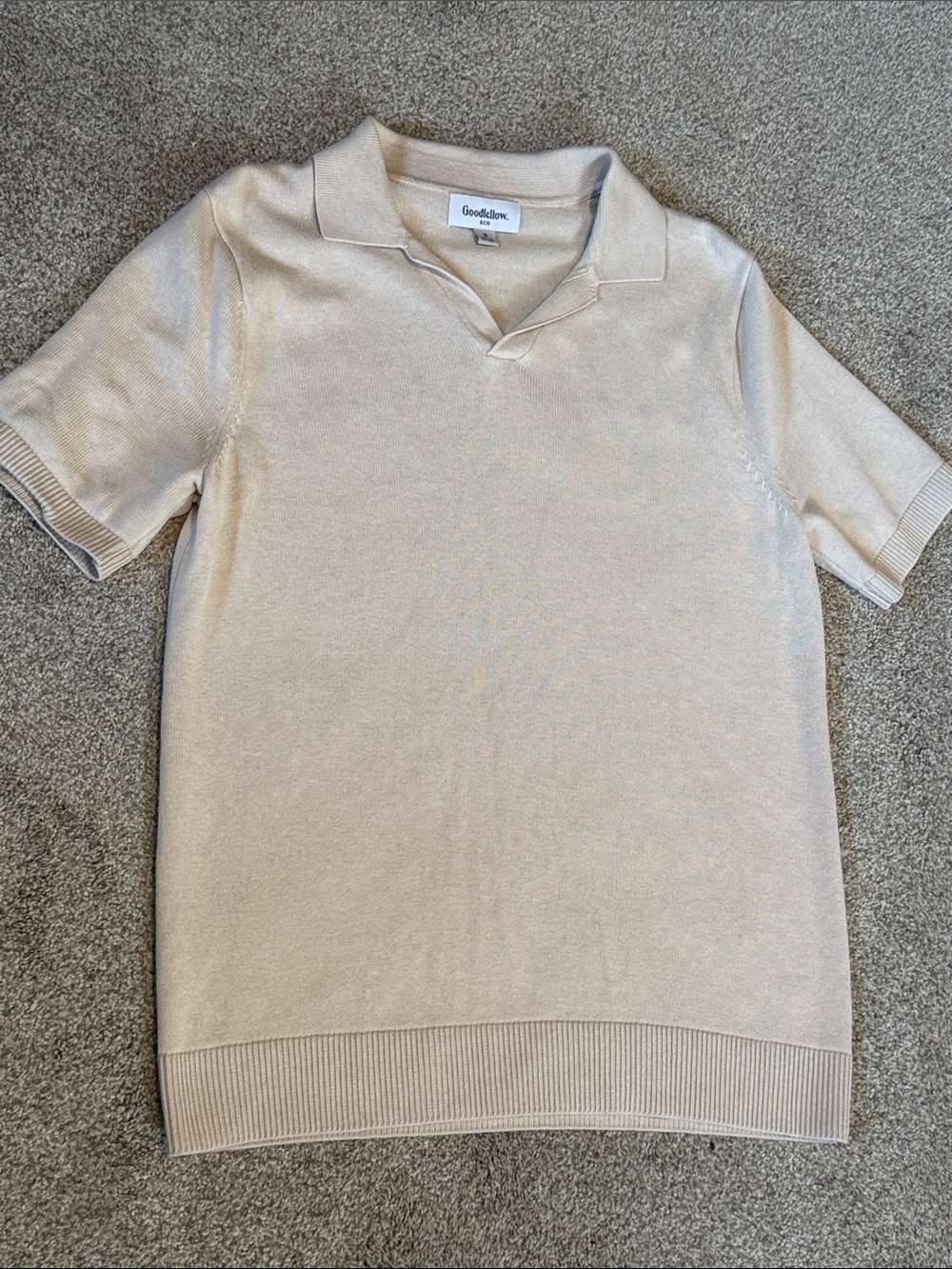 Goodfellow & Co Beige Short-Sleeve Polo Knit